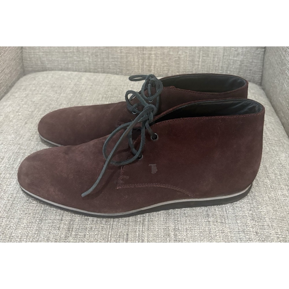 Tod's Men's Burgundy/Brown Suede Chukka Desert Ankle Boots Sz 9